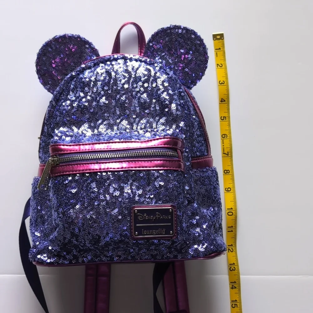 Disney Parks Loungefly Purple Potion Sequin Mini Backpack - Picture 13 of 16